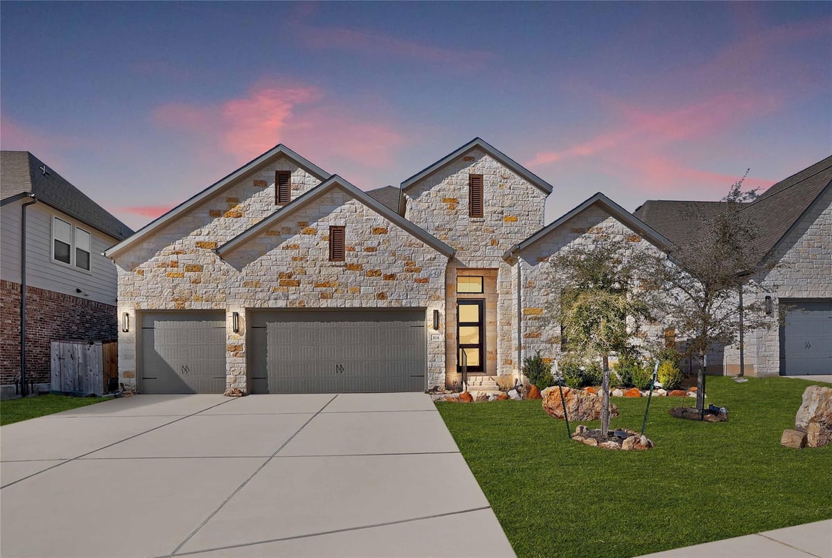 View 104 Serenity Hills Dr in Crescent Bluff 104 Serenity Hills Dr - front exterior - Luxury home in Crescent Bluff, Georgetown, TX
