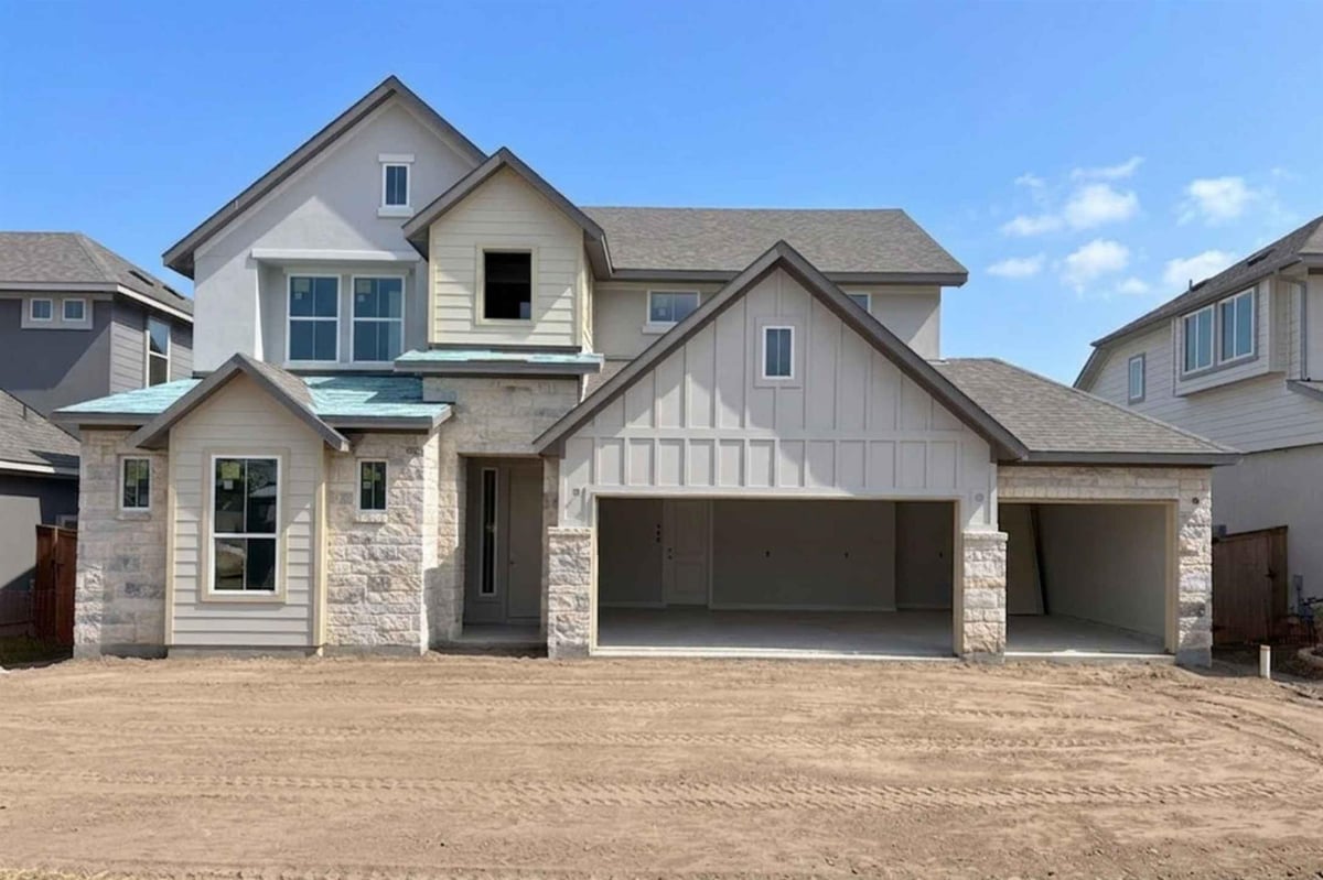 View 104 Slater CT in Lariat 104 Slater CT - front exterior - Luxury home in Lariat, Liberty Hill, TX