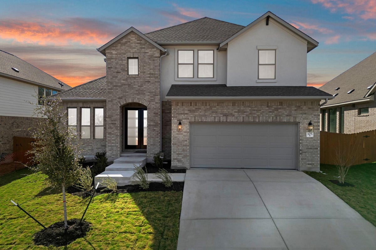 View 105 Gibbs DR in Lariat 105 Gibbs DR - front exterior - Luxury home in Lariat, Liberty Hill, TX