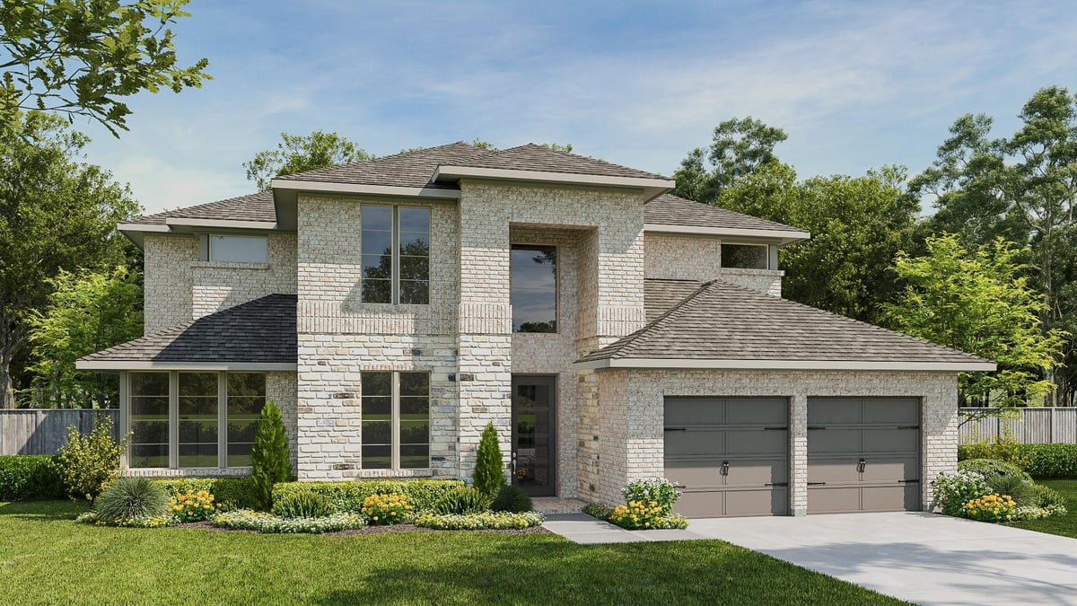 View 1057 Sunset Hill Way in Parkside on the River West 1057 Sunset Hill Way - front exterior - Luxury home in Parkside on the River West, Georgetown, TX
