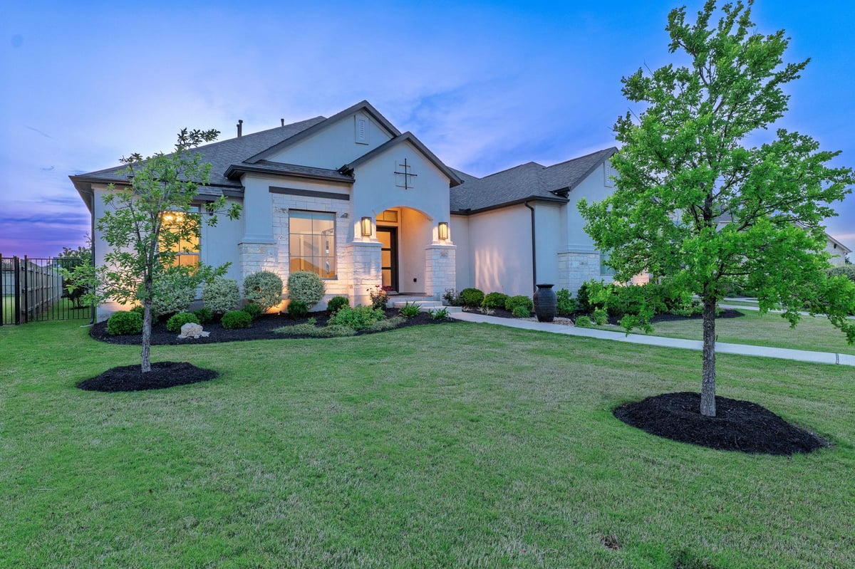 View 113 Arbolado Loop in Santa Rita Ranch 113 Arbolado Loop - front exterior - Luxury home in Santa Rita Ranch, Liberty Hill, TX