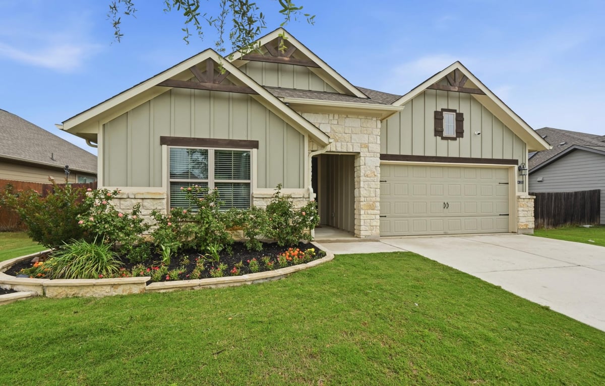 View 120 Scotsburg ST in Hutto Town Square 120 Scotsburg ST - front exterior - Luxury home in Hutto Town Square, Hutto, TX