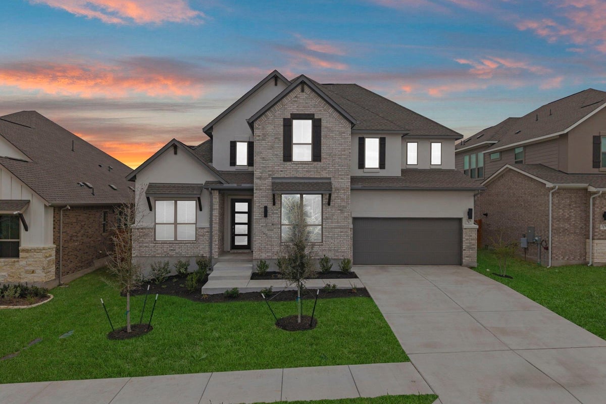 View 125 Smoke Signal CT in Lariat 125 Smoke Signal CT - front exterior - Luxury home in Lariat, Liberty Hill, TX