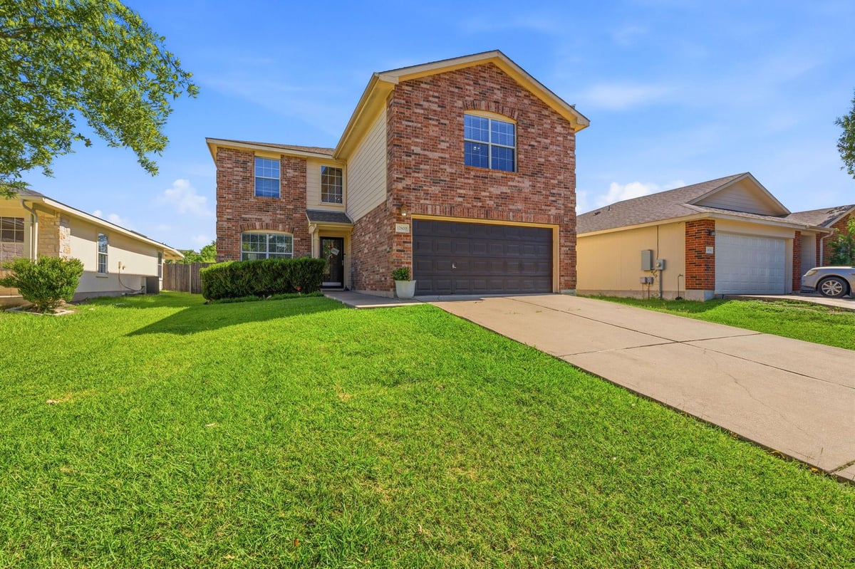 View 12800 Wedding DR in Bell Farms Ph 1b 12800 Wedding DR - front exterior - Luxury home in Bell Farms Ph 1b, Manor, TX