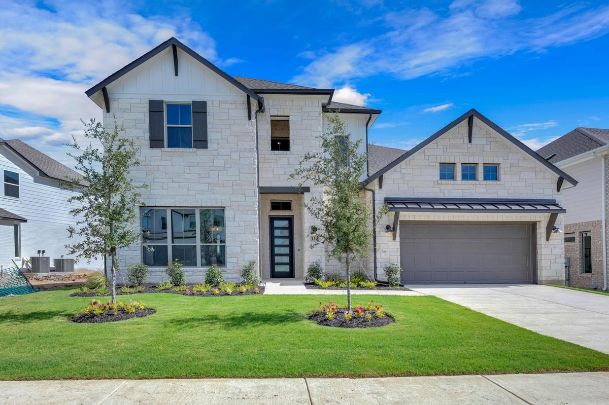 View 130 Montecilo Dr in Santa Rita Ranch 130 Montecilo Dr - front exterior - Luxury home in Santa Rita Ranch, Liberty Hill, TX