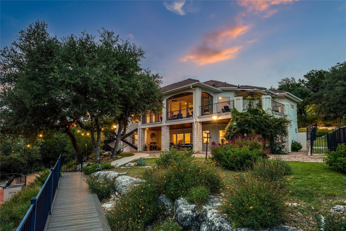 View 1307 Osprey Ridge Loop in Waterford On Lake Travis Sec 2 1307 Osprey Ridge Loop - front exterior - Luxury home in Waterford On Lake Travis Sec 2, Lago Vista, TX