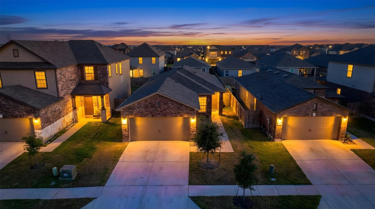 View 13917 Inaugural St in PRESIDENTIAL MEADOWS 13917 Inaugural St - front exterior - Luxury home in PRESIDENTIAL MEADOWS, Manor, TX