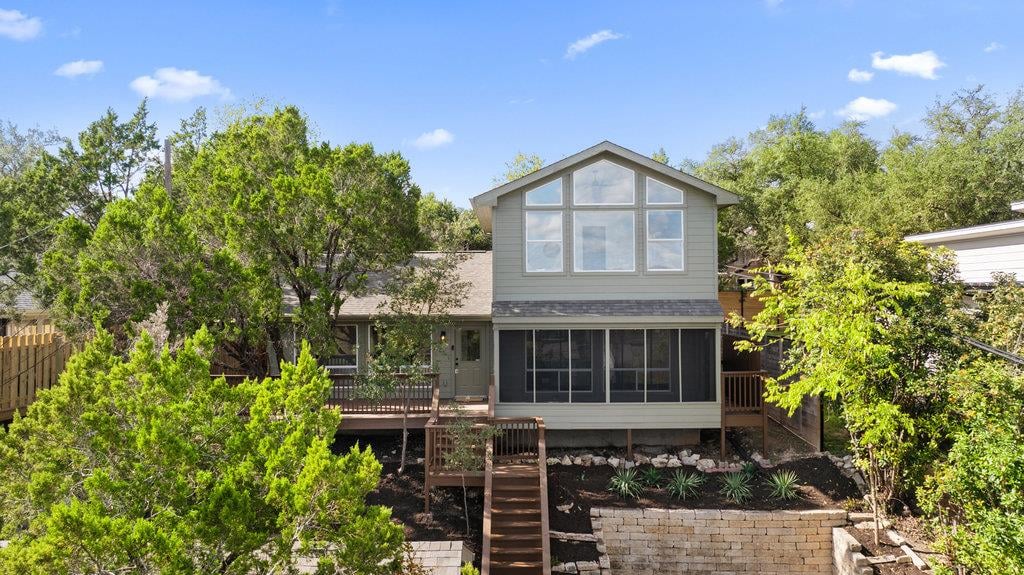 View 14303 Hunters Pass in Apache Shores Sec 02 14303 Hunters Pass - front exterior - Luxury home in Apache Shores Sec 02, Austin, TX