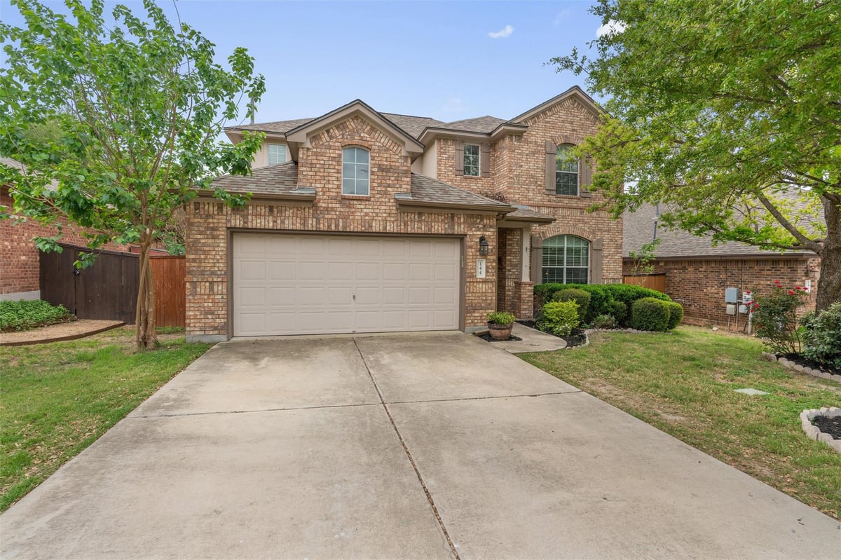 View 144 Copper Lake LN in Parkside At Mayfield Ranch Sec 01 144 Copper Lake LN - front exterior - Luxury home in Parkside At Mayfield Ranch Sec 01, Georgetown, TX