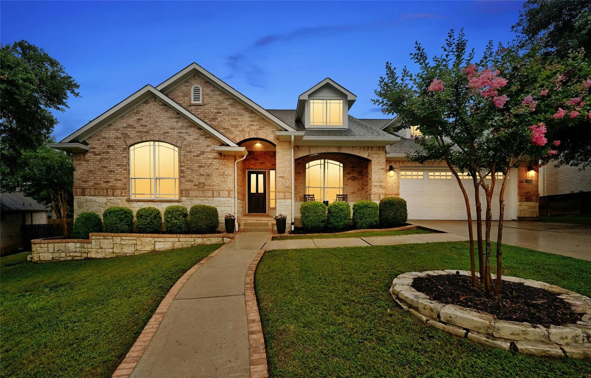 View 160 Oxford Ct in Belterra Ph 1 Sec 8 160 Oxford Ct - front exterior - Luxury home in Belterra Ph 1 Sec 8, Austin, TX