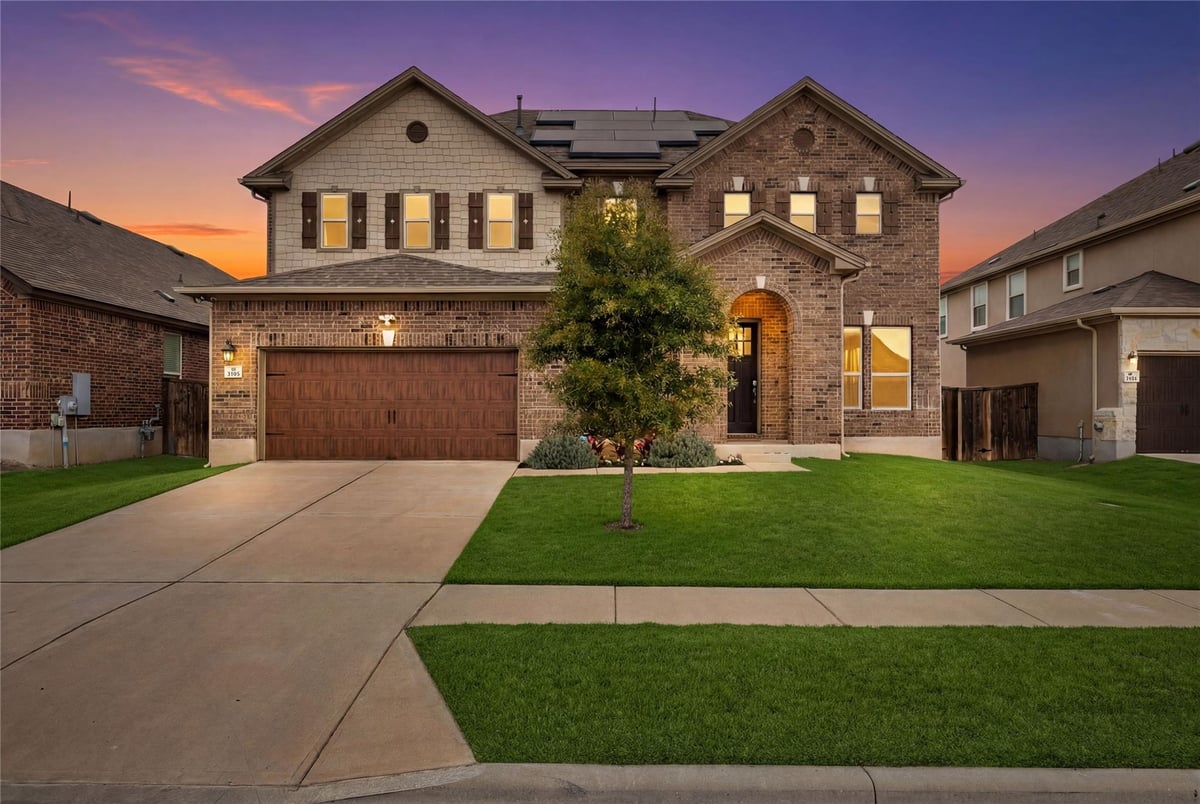 View 1709 Stinnett Dr in Mason Ranch 1709 Stinnett Dr - front exterior - Luxury home in Mason Ranch, Leander, TX