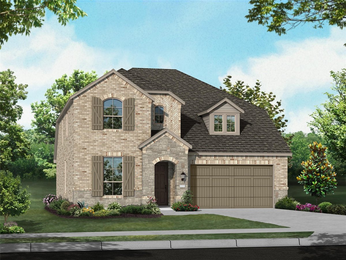 View 1712 Crimson Sunset Dr in Wolf Ranch 1712 Crimson Sunset Dr - front exterior - Luxury home in Wolf Ranch, Georgetown, TX