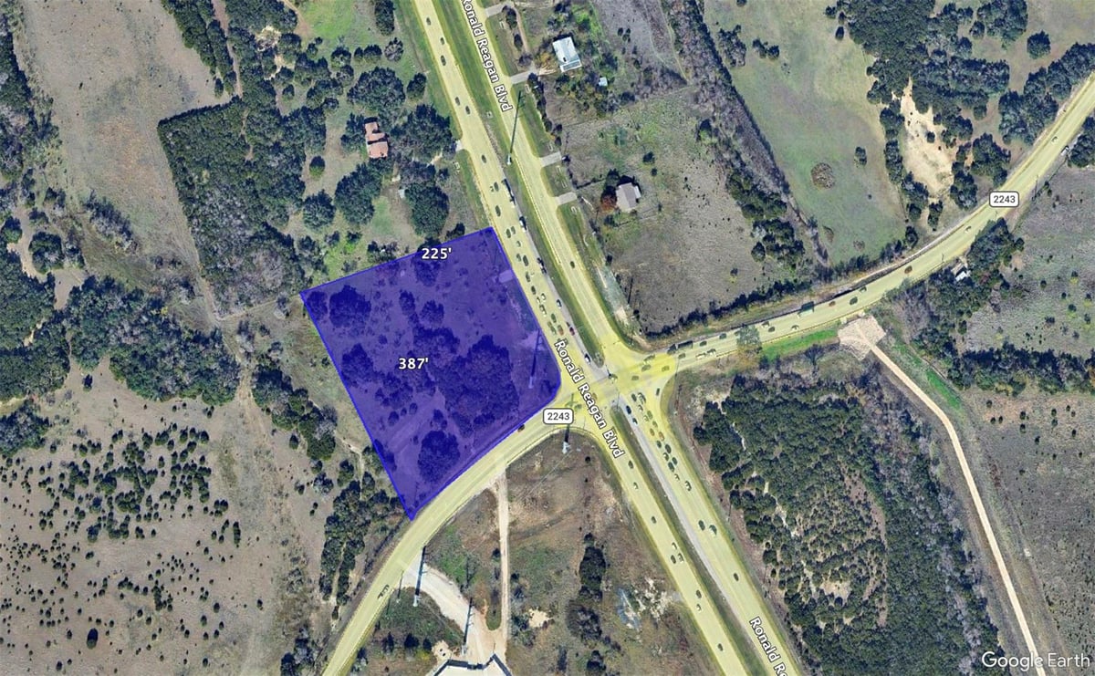 View 17401 Ronald W Reagan Blvd in VALPS SUB 17401 Ronald W Reagan Blvd - aerial view with 17401 Ronald W Reagan Blvd in Leander - Luxury home in VALPS SUB, Leander, TX