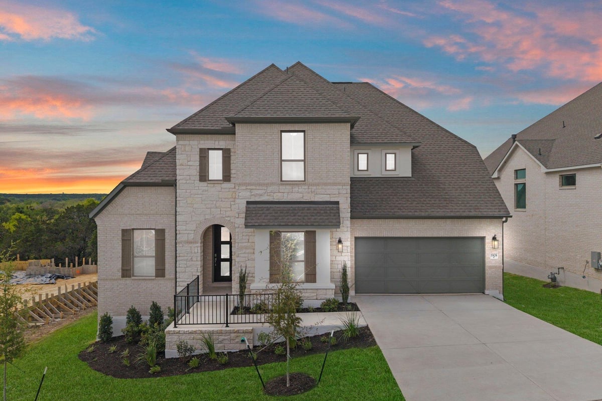 View 1908 Crimson Sunset Dr in Wolf Ranch 1908 Crimson Sunset Dr - front exterior - Luxury home in Wolf Ranch, Georgetown, TX