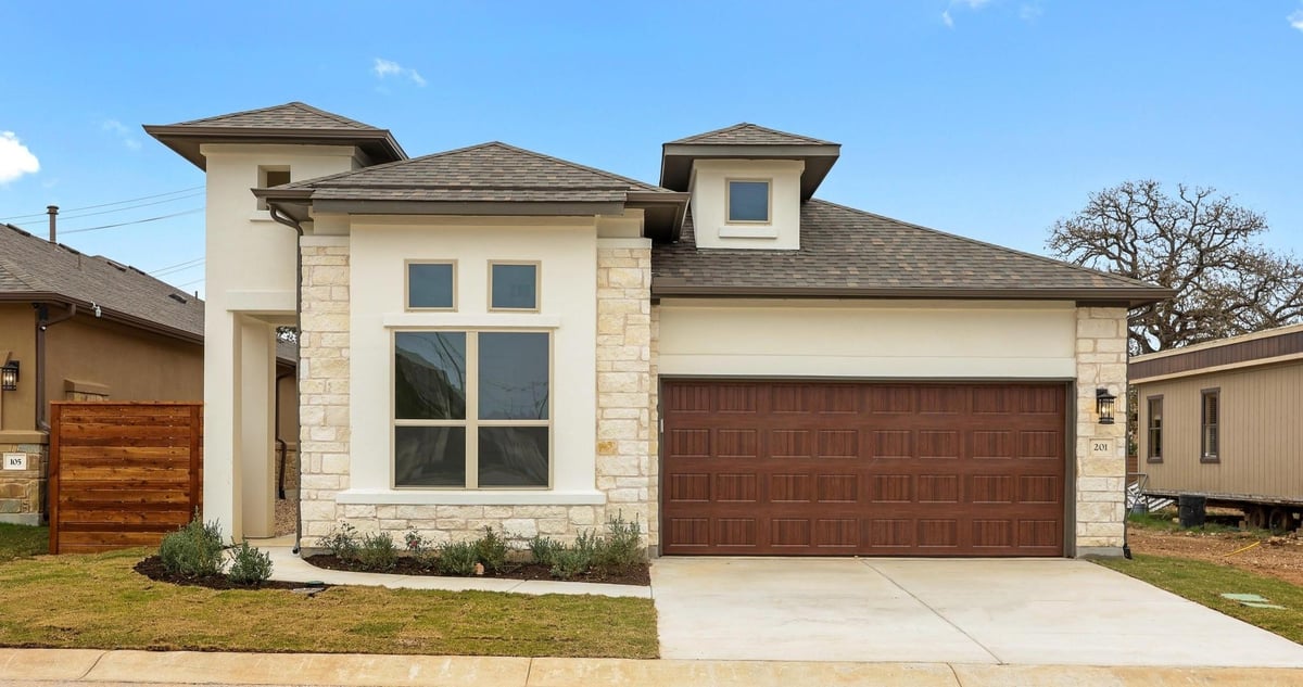 View 201 Skyflower DR in Gardens at Verde Vista 201 Skyflower DR - front exterior - Luxury home in Gardens at Verde Vista, Georgetown, TX