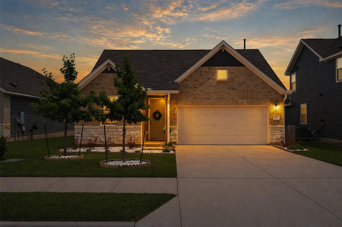 View 206 Palo Brea Loop in Covered Bridge 206 Palo Brea Loop - front exterior - Luxury home in Covered Bridge, Hutto, TX