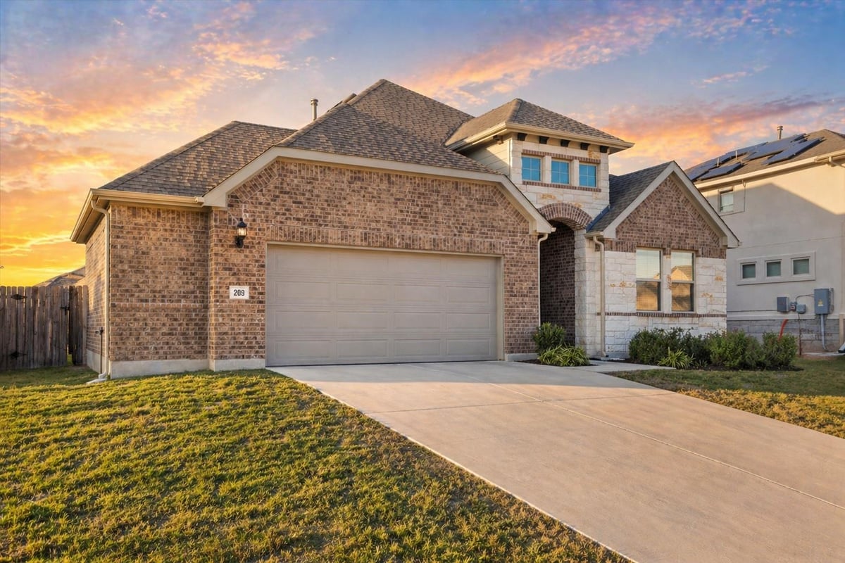 View 209 Rainier DR in Paramount Sec Two 209 Rainier DR - front exterior - Luxury home in Paramount Sec Two, Kyle, TX