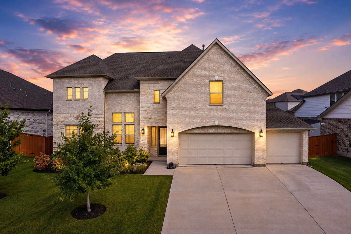 View 209 Rio Ranchero RD in Oaks At San Gabriel 209 Rio Ranchero RD - front exterior - Luxury home in Oaks At San Gabriel, Georgetown, TX