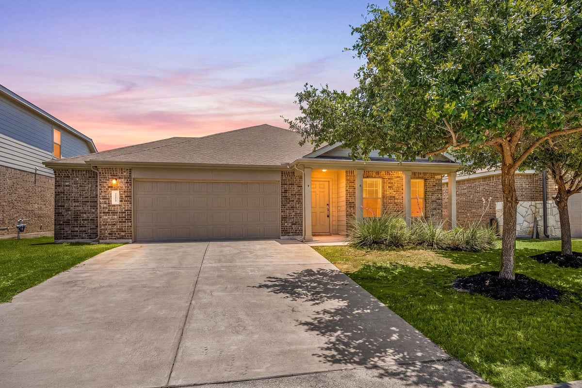 View 21609 Gallus DR in Commons at Rowe Lane 21609 Gallus DR - front exterior - Luxury home in Commons at Rowe Lane, Pflugerville, TX
