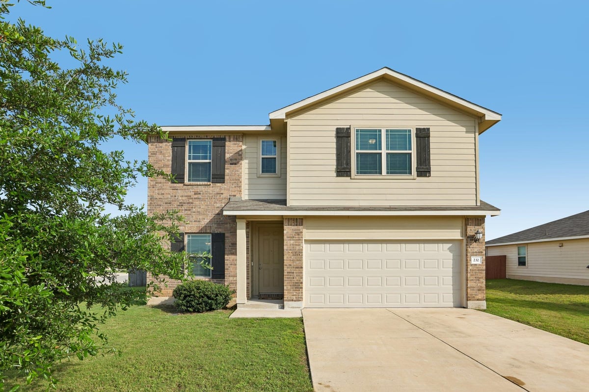 View 232 Evening Dusk DR in Woodlands Park Ph 3 232 Evening Dusk DR - front exterior - Luxury home in Woodlands Park Ph 3, Kyle, TX