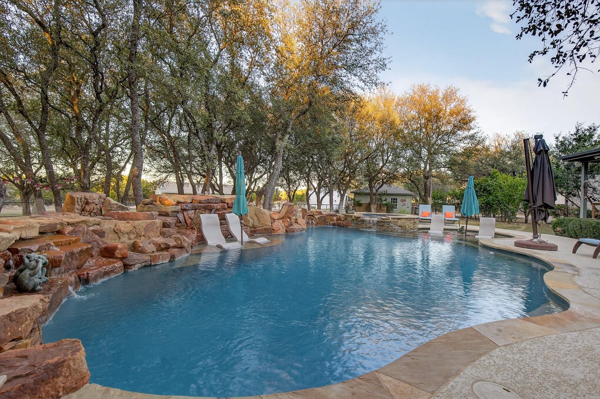 View 2500 County Road 403 in unplatted 2500 County Road 403 - front exterior - Luxury home in unplatted, Marble Falls, TX