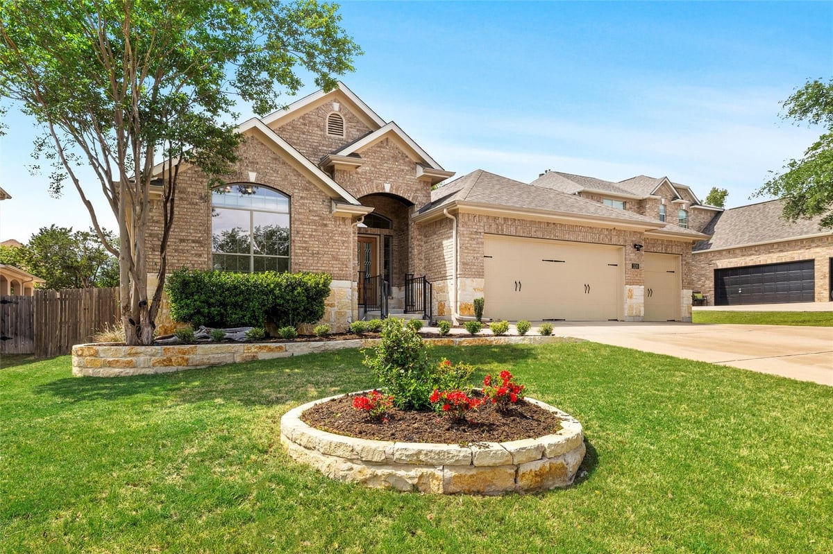 View 320 Grafton Ln in Belterra 320 Grafton Ln - front exterior - Luxury home in Belterra, Austin, TX