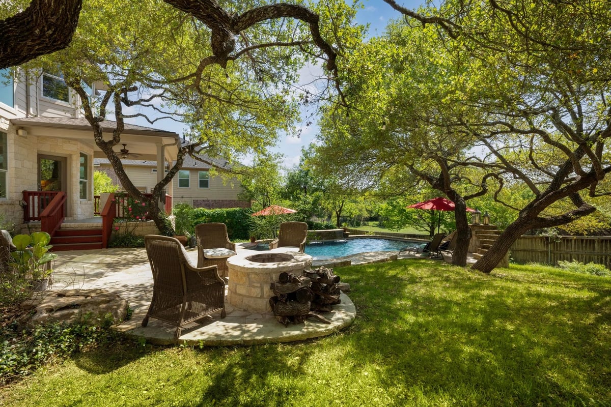 View 321 Torrington Dr in Belterra 321 Torrington Dr - front exterior - Luxury home in Belterra, Austin, TX