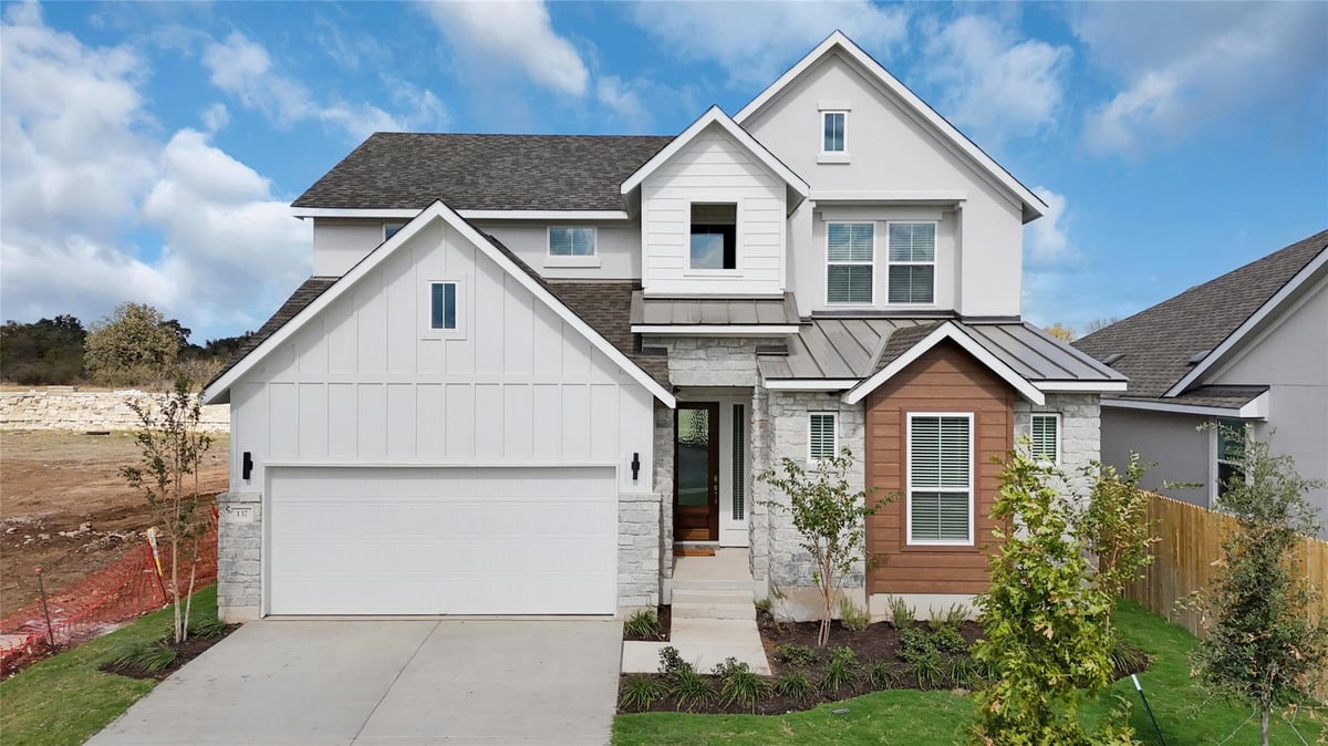 View 329 Oak Blossom Rd in Lariat 329 Oak Blossom Rd - front exterior - Luxury home in Lariat, Liberty Hill, TX