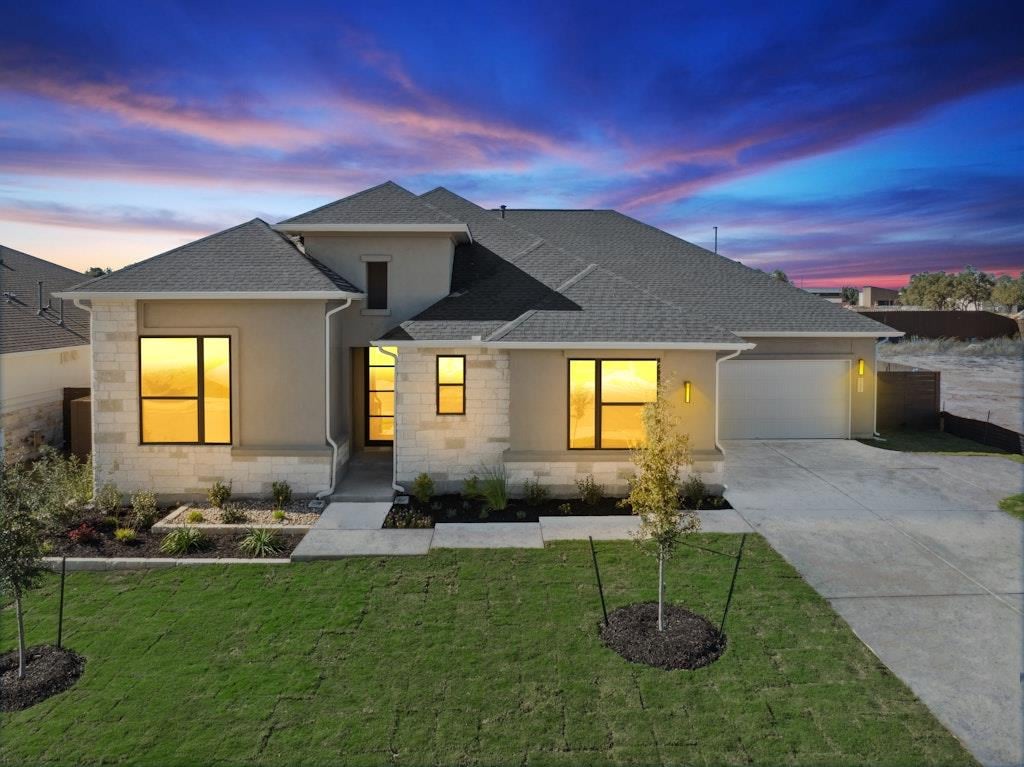 View 3408 Emerald Lake Path in Riverstone 3408 Emerald Lake Path - front exterior - Luxury home in Riverstone, Georgetown, TX