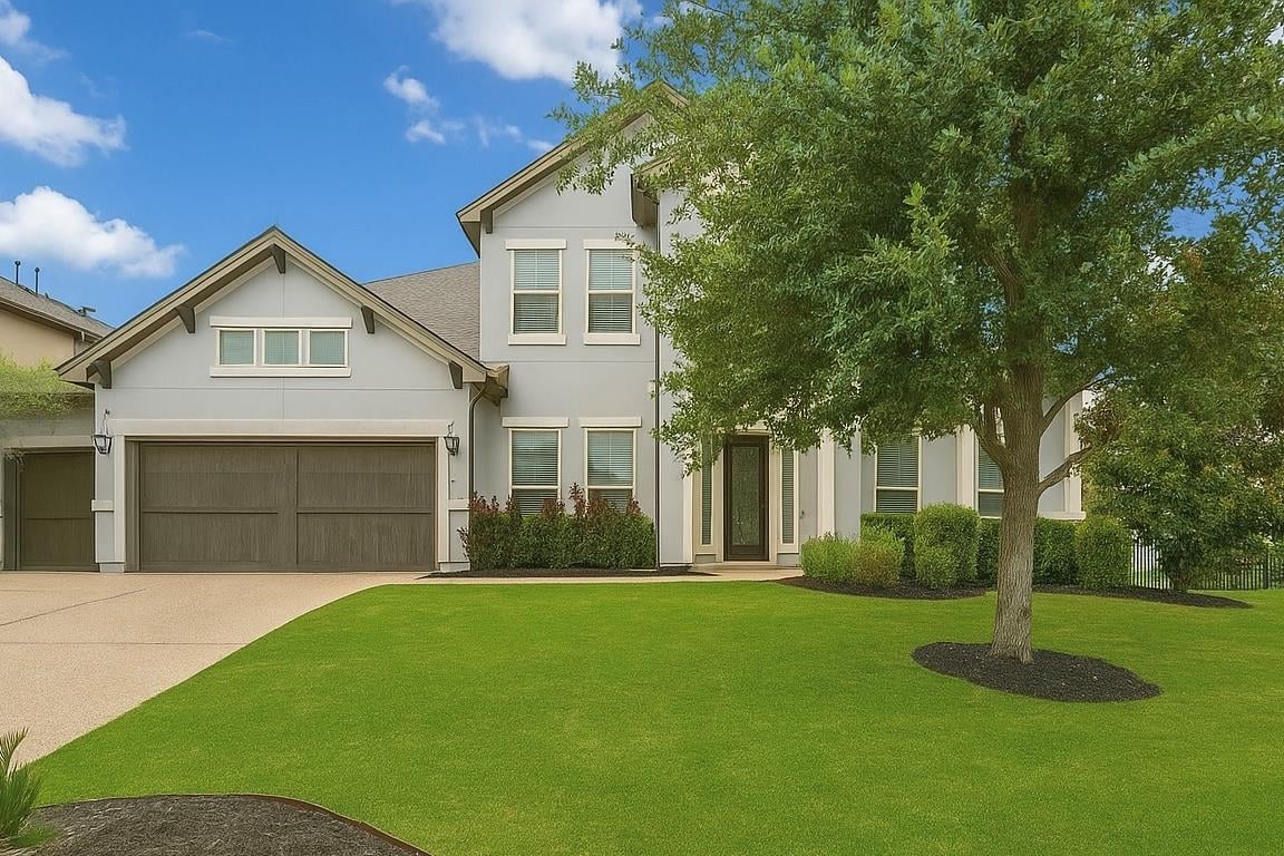 View 3417 Flat Iron CT in Travisso Sec 1 Ph 2 / Grand Mesa 3417 Flat Iron CT - front exterior - Luxury home in Travisso Sec 1 Ph 2 / Grand Mesa, Leander, TX