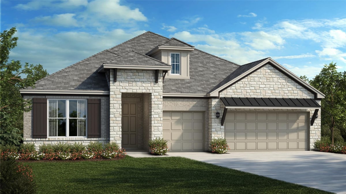 View 3512 Emerald Lake Path in Riverstone 3512 Emerald Lake Path - front exterior - Luxury home in Riverstone, Georgetown, TX