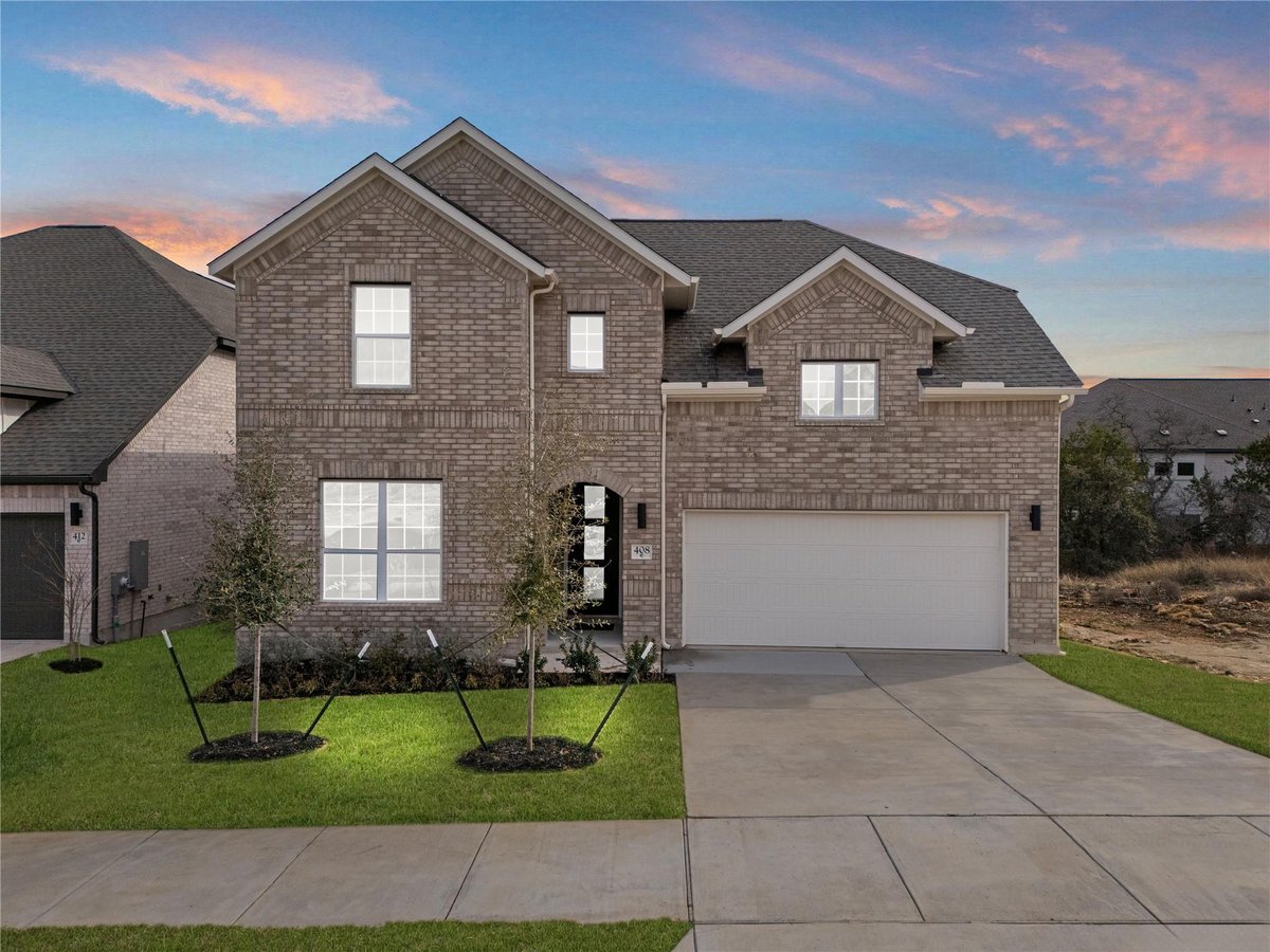 View 408 Texas Sky Dr in Wolf Ranch 408 Texas Sky Dr - front exterior - Luxury home in Wolf Ranch, Georgetown, TX