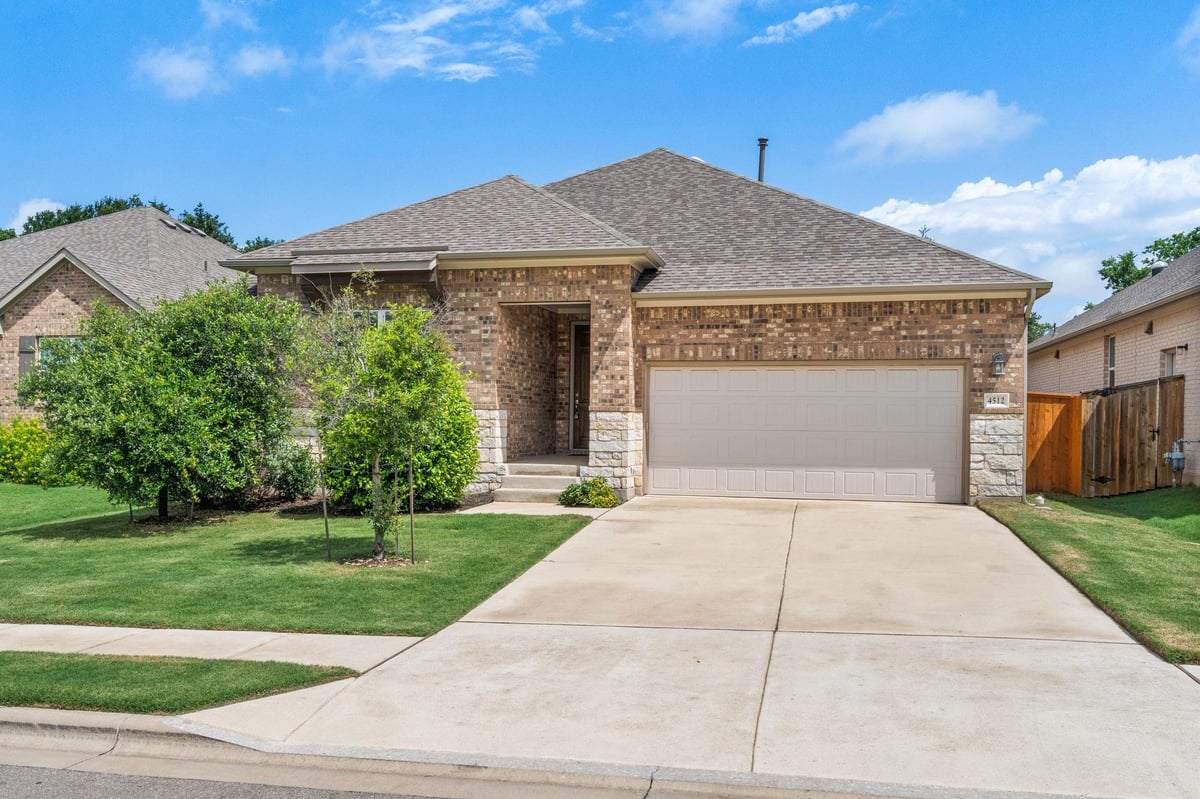 View 4512 Arques Ave in Highlands at Mayfield Ranch 4512 Arques Ave - front exterior - Luxury home in Highlands at Mayfield Ranch, Round Rock, TX