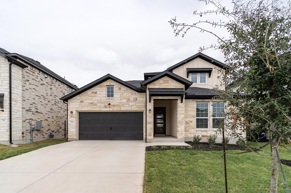 View 508 Echo PASS in Santa Rita Ranch 508 Echo PASS - front exterior - Luxury home in Santa Rita Ranch, Liberty Hill, TX