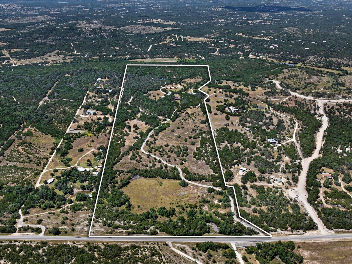View 5818 Ranch Road 165 in None 5818 Ranch Road 165 - aerial view with 5818 Ranch Road 165 in Blanco - Luxury home in None, Blanco, TX