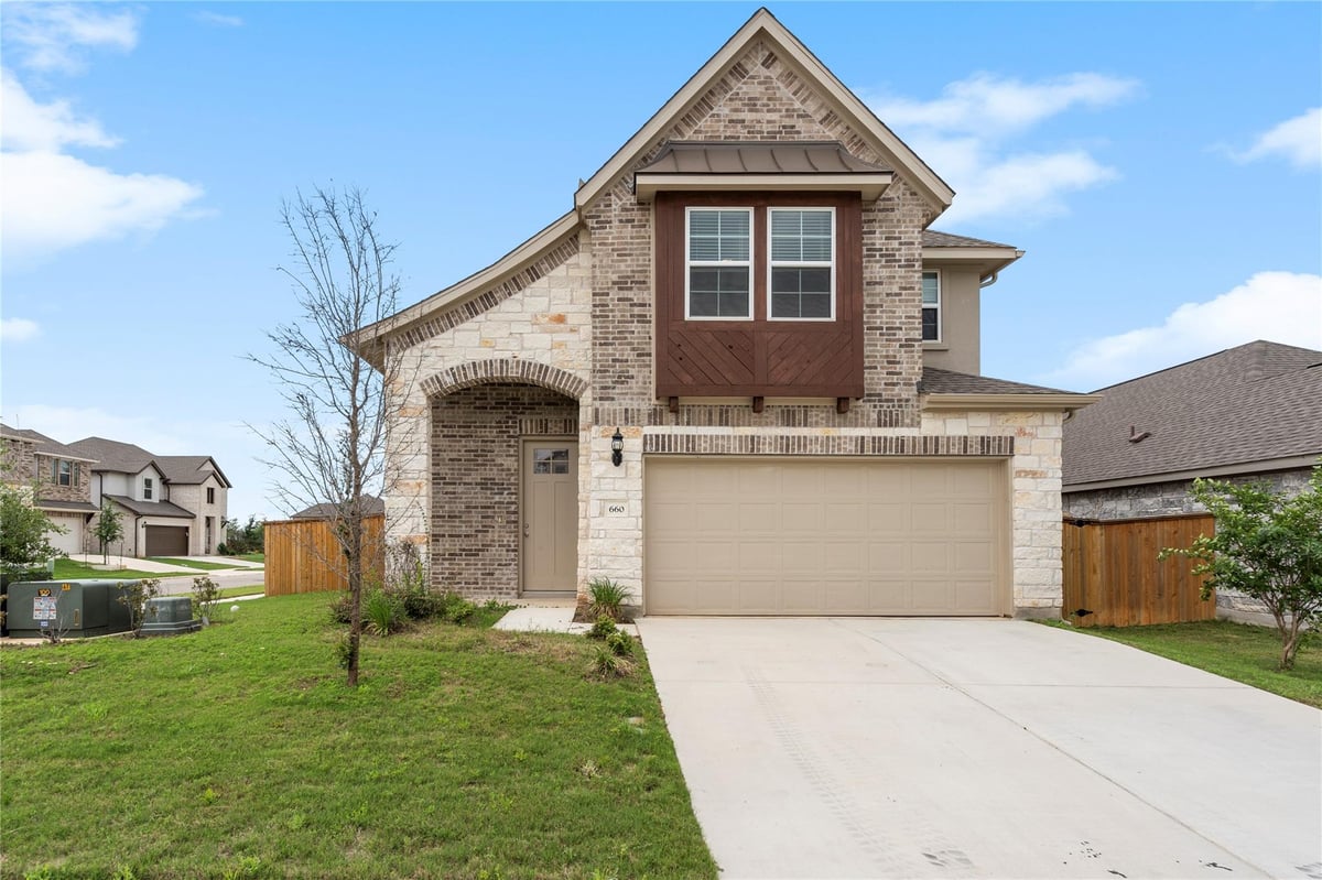 View 660 Pheasant Hill Dr in Oaks at San Gabriel 660 Pheasant Hill Dr - front exterior - Luxury home in Oaks at San Gabriel, Georgetown, TX