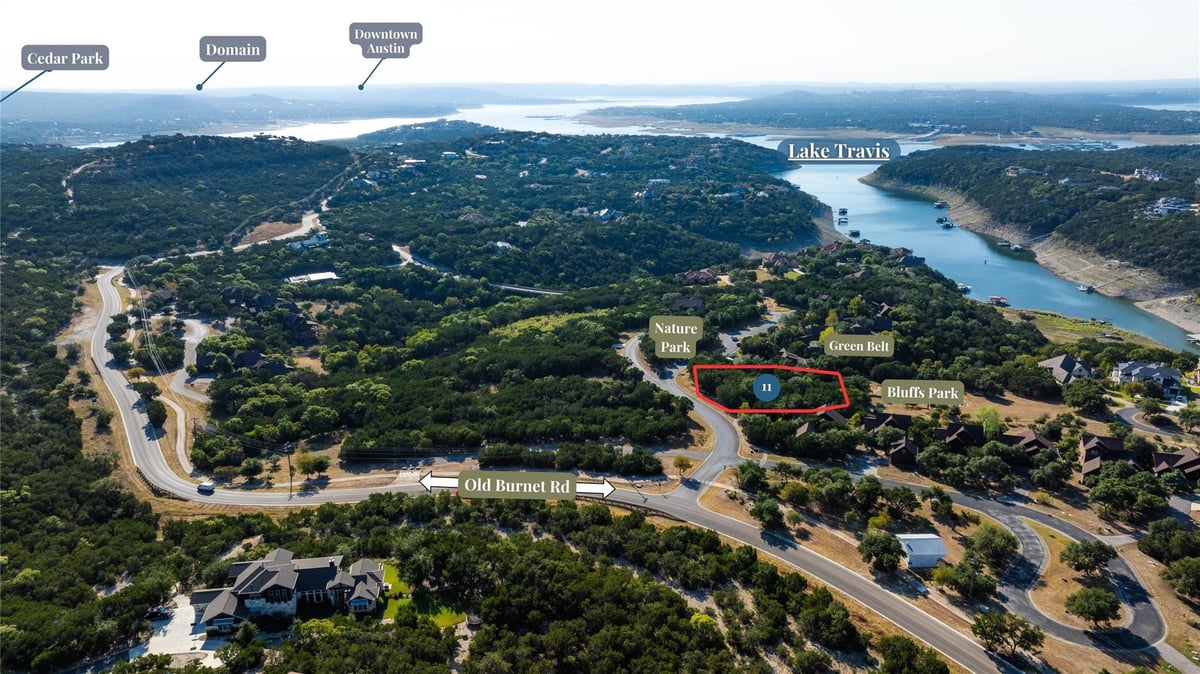 View 7212 Sunswept Dr in The Hollows on Lake Travis 7212 Sunswept Dr - front exterior - Luxury lot in The Hollows on Lake Travis, Jonestown, TX