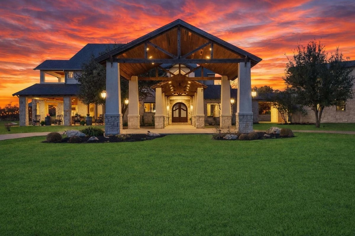 View 7220 Creek Rd in A0008 - WILLIAM H HAGGARD SURVEY 7220 Creek Rd - front exterior with 7220 Creek Rd in Dripping Springs - Luxury home in A0008 - WILLIAM H HAGGARD SURVEY, D...
