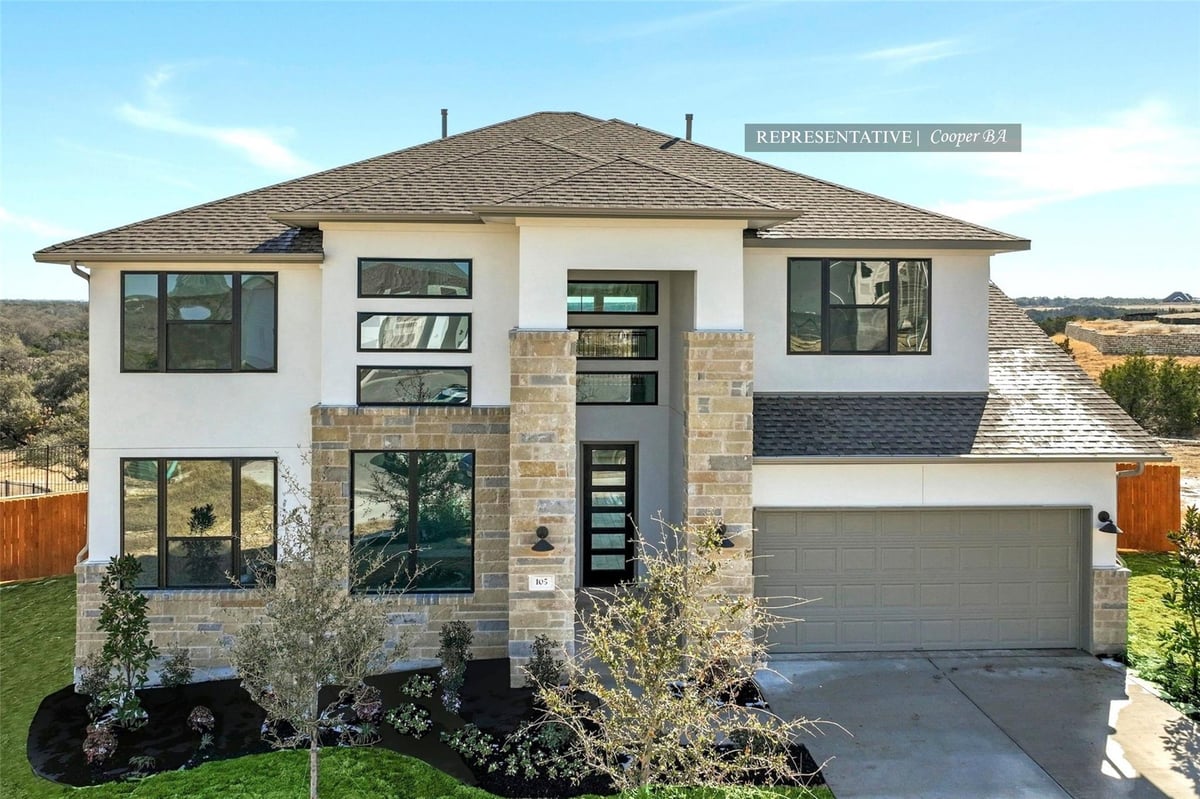 View 7400 Desert Needle DR in Lakeside At Tessera On Lake Travis 7400 Desert Needle DR - front exterior - Luxury home in Lakeside At Tessera On Lake Travis, Lago Vista, TX