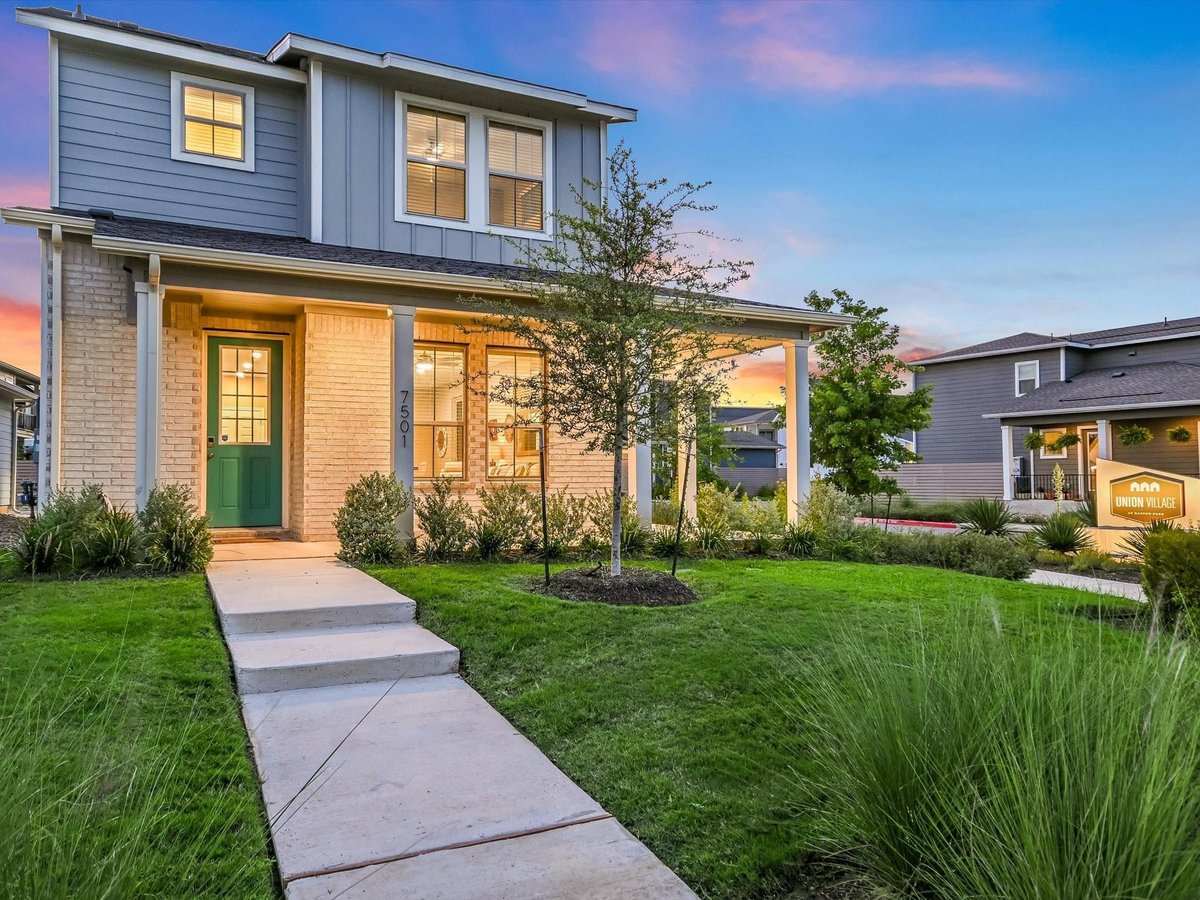 View 7501 Lauper Dr in Easton Park 7501 Lauper Dr - front exterior - Luxury home in Easton Park, Austin, TX