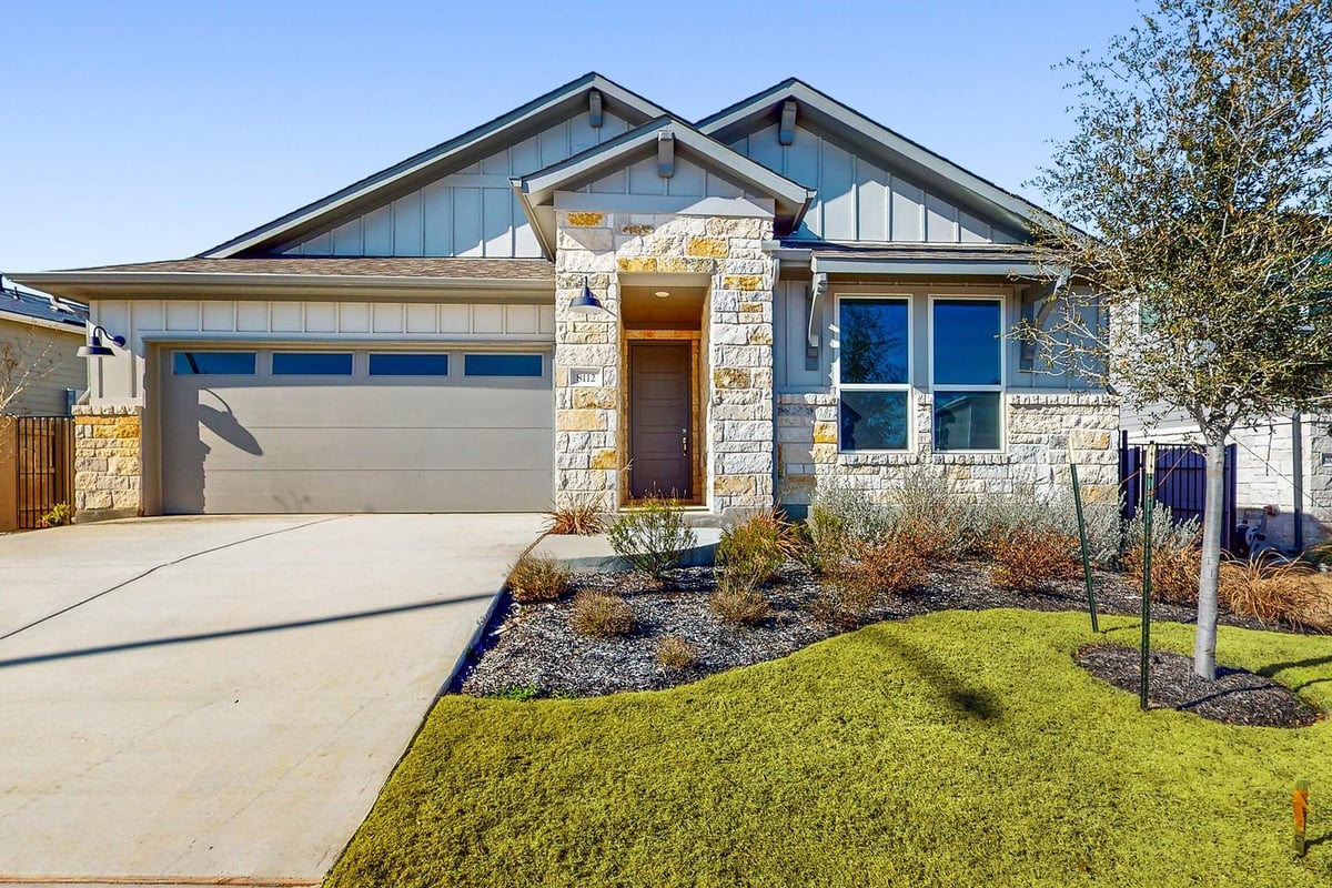 View 8112 Donnie Junction Way in Easton Park 8112 Donnie Junction Way - front exterior - Luxury home in Easton Park, Austin, TX