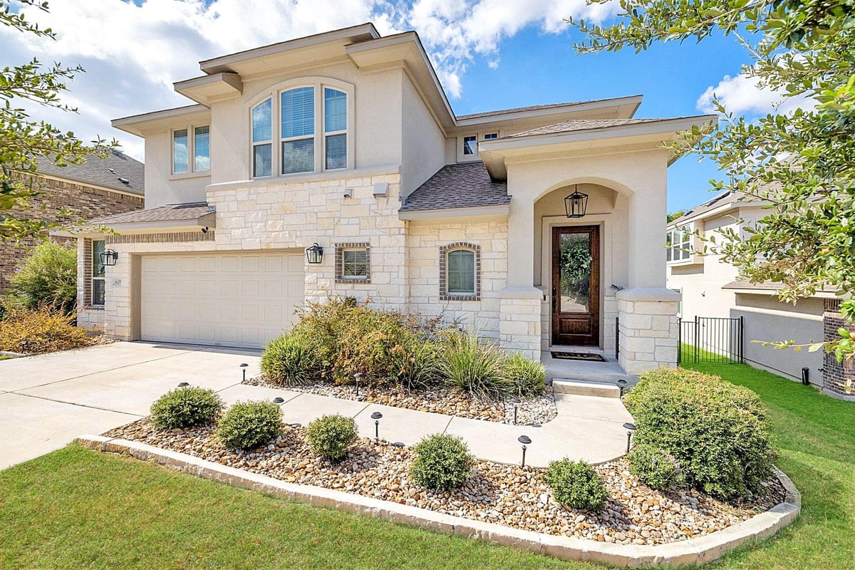 View 825 Mediterranean Dr in Marbella Sub Ph 1 825 Mediterranean Dr - front exterior - Luxury home in Marbella Sub Ph 1, Leander, TX