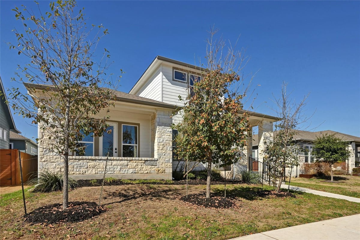 View 8612 Apogee BLVD in Easton Park 8612 Apogee BLVD - front exterior - Luxury home in Easton Park, Austin, TX