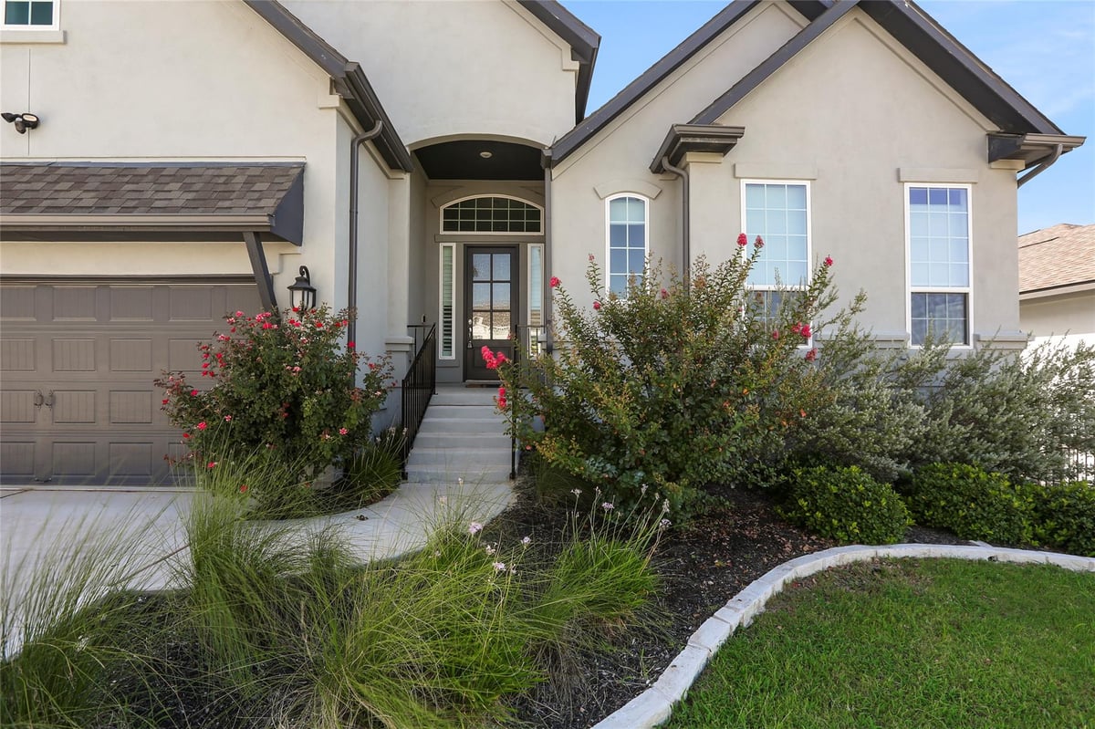 View 921 Trevi Fontana Dr in Travisso 70 Naples Collection 921 Trevi Fontana Dr - front exterior - Luxury home in Travisso 70 Naples Collection, Leander, TX