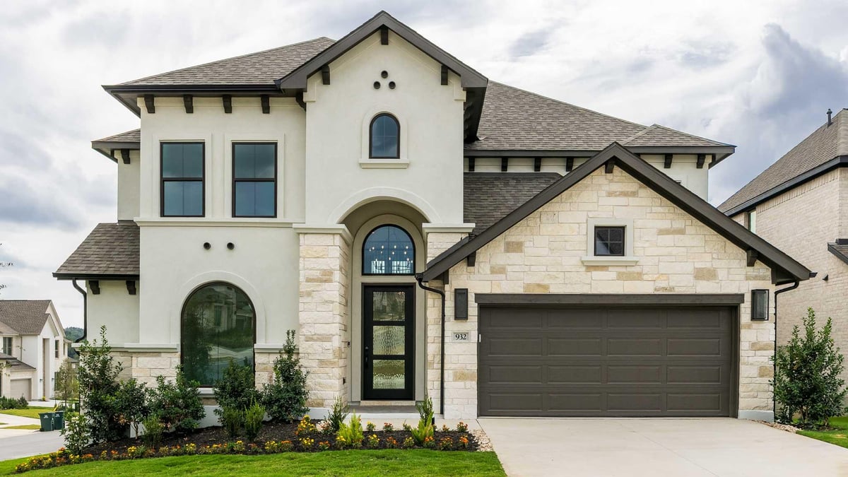 View 932 Violet Sunset Dr in Wolf Ranch 932 Violet Sunset Dr - front exterior - Luxury home in Wolf Ranch, Georgetown, TX