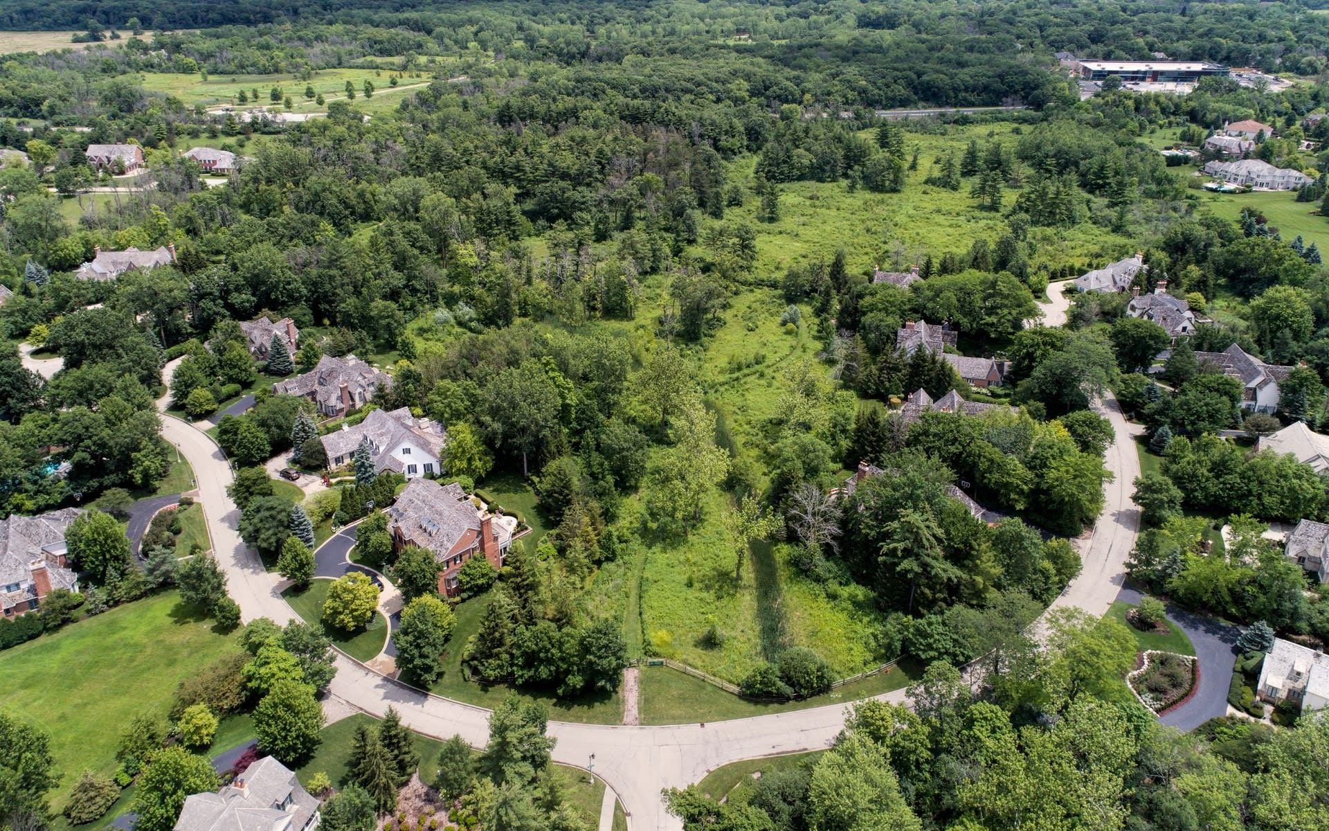 Aerial view of luxury Austin neighborhood