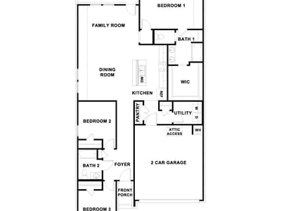 Living area at 10125 Curb Strap Dr - 3 bed 2 bath home