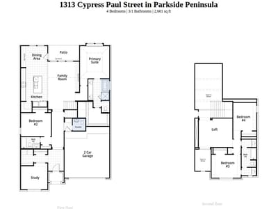 Primary bedroom at 1313 Cypress Paul St - 4 bed 3 bath home