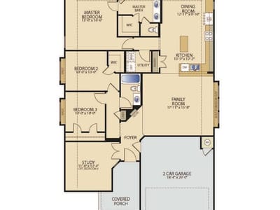Primary bedroom at 160 Wagon Spoke Way - 3 bed 2 bath home