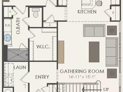 Living area at 1804 Spring Mountain Cv - 3 bed 2 bath home